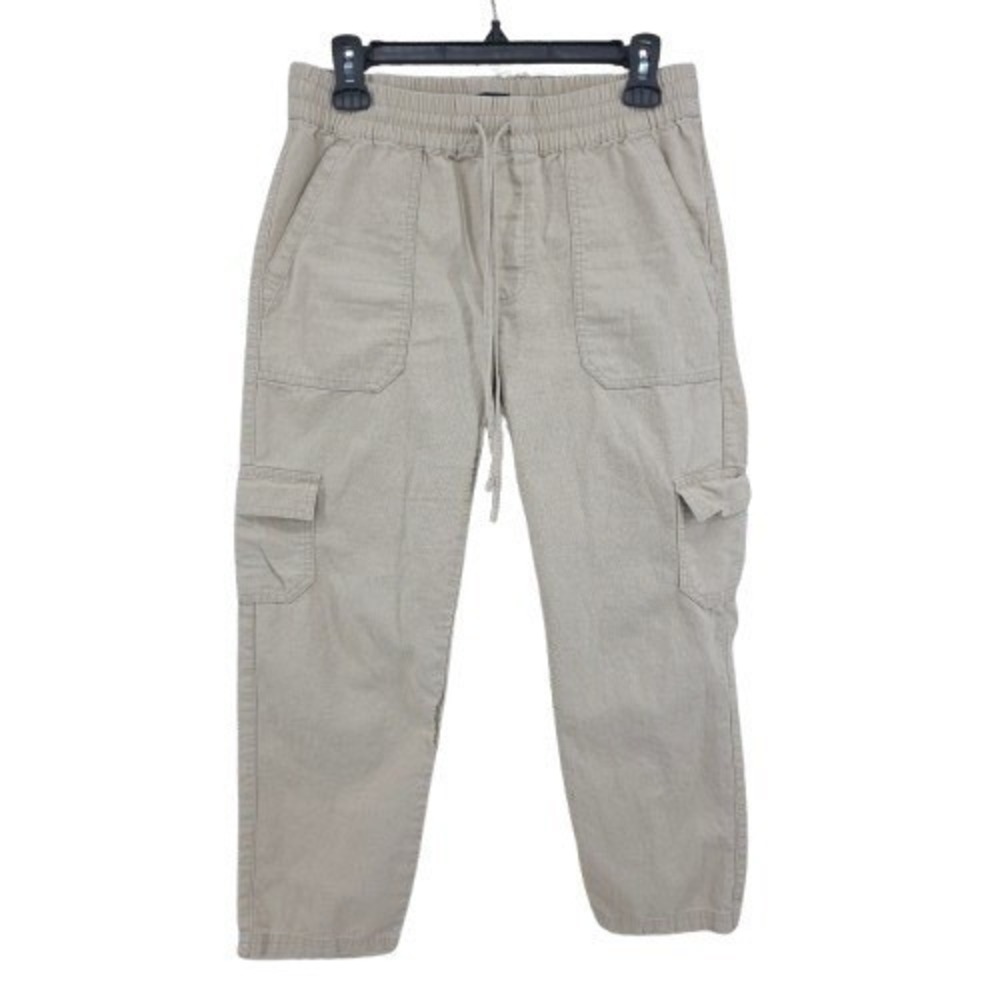 J Crew Linen Blend Cargo Crop Pants